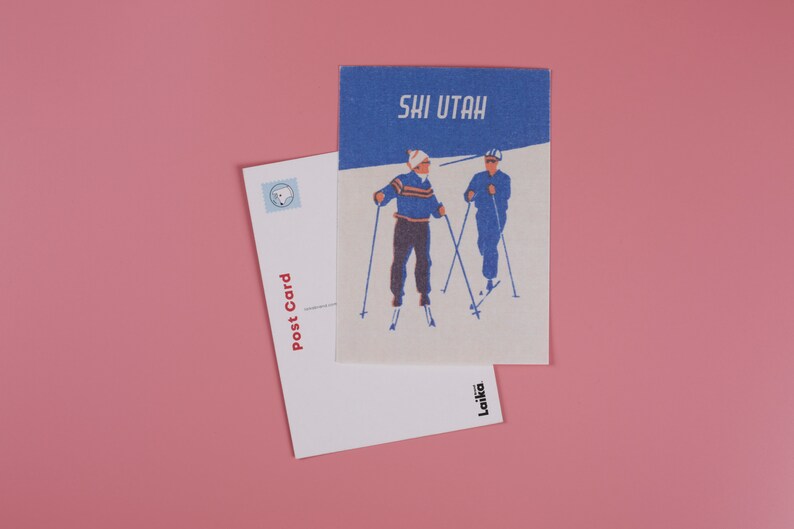 Skier Postcard Ski Utah Ski Sundance Park City Snow Lover Ski Card Ski Gift Skier Gift Utah Gift Utahn