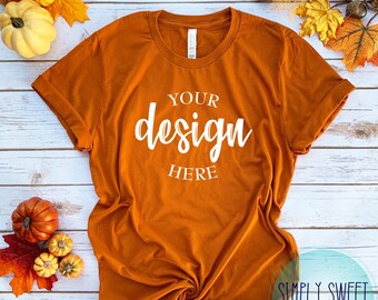 Halloween Bella Canvas 3001 White Tshirt Mockup Fall Bella Etsy