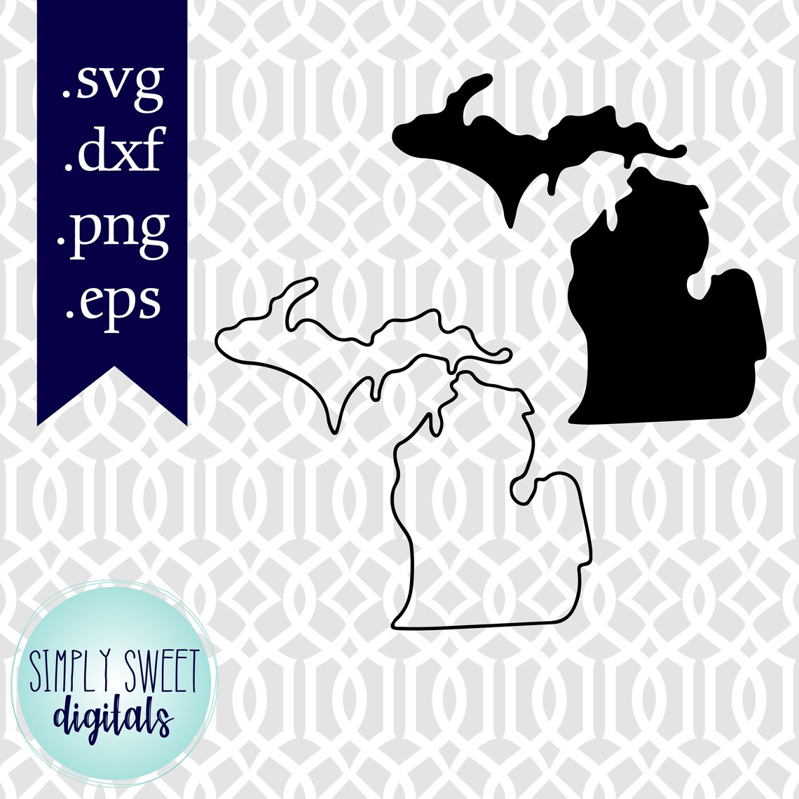 Michigan state outline Michigan state of Michigan svg Etsy