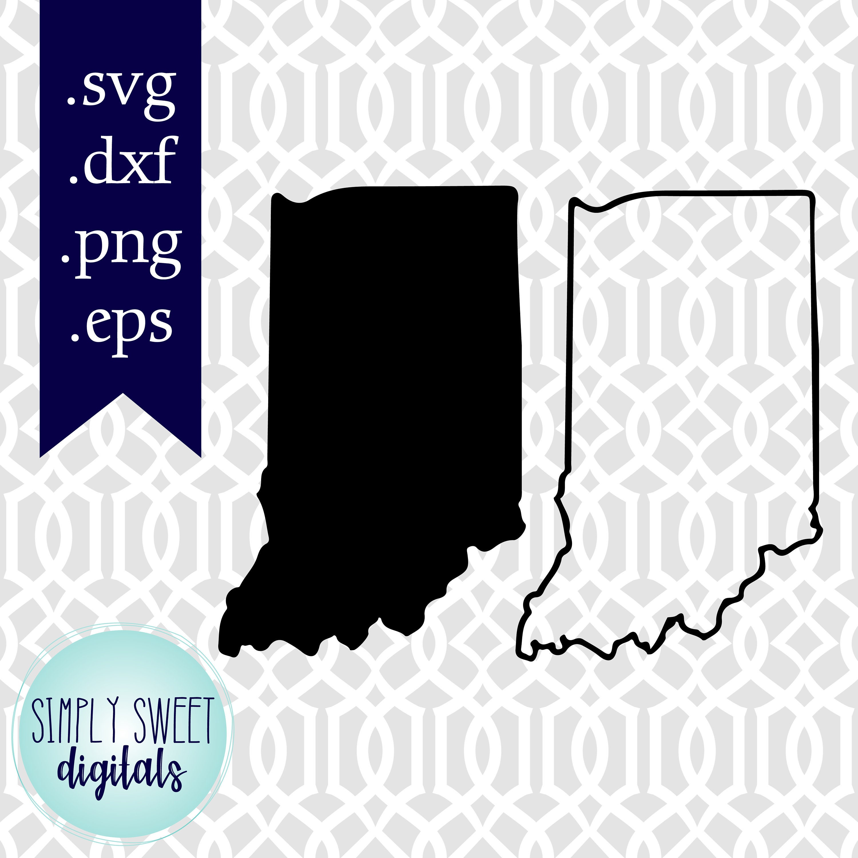 Indiana state outline Indiana state of Indiana svg Indiana | Etsy