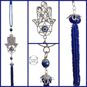 Evil Eye hamsa Car Rear View Mirror Charm, Car Protection, evil eye wall decor Talisman