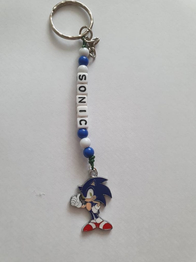 Sonic The Hedgehog keyring & personalised name keyring | Etsy