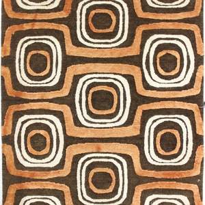 One-of-a-Kind Handmade 2&#39;3&#39;&#39; x 3&#39;&#39;  Tibetan  Oriental Rug Hand-Knotted Brown-Multi Area Rug  A117375