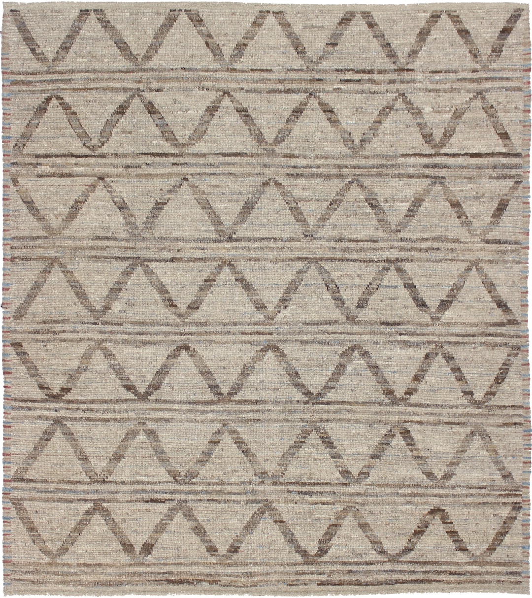 手織りウールモロッコラグ：幾何学模様、8'10'' x 9'11'' - Etsy 日本