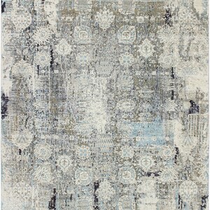 7&#39;11&#39;&#39; x 9&#39;9&#39;&#39; Hand-Knotted Anatolian Wool Rug: Contemporary Ivory Abstract