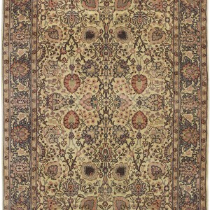 Vintage Handmade  Hand-Knotted  6 x 9 Rug  Romanian Hamadan Ivory/Ivory Oriental Vintage Rug Area Rug  A57401