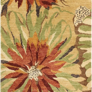 One-of-a-Kind Handmade 2&#39; x 3&#39;  Tibetan  Oriental Rug Hand-Knotted Brown-Multi Area Rug  A118001