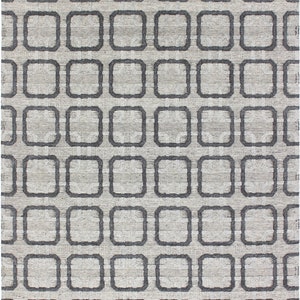 8&#39;x10&#39; Hand-Knotted Wool Rug: Modern Gray Anatolian Design