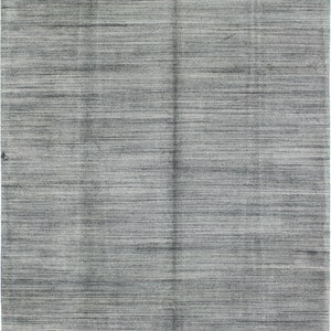 Alfombra de lana turquesa tejida a mano: moderna alfombra verde (2,4 m x 3,0 m)