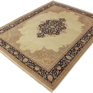 9&#39;4&#39; x 12&#39; Rugs Vintage Rugs Handmade Rugs Hand-Knotted Rugs Oushak Rugs Oriental Rug Area Rugs Floral Rugs Romanian Rugs