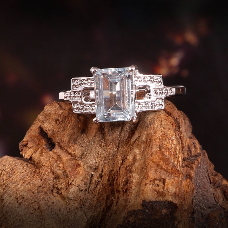 Natural Beautiful Aquamarine Ring Gemstone Ring-925 Sterling Silver Ring