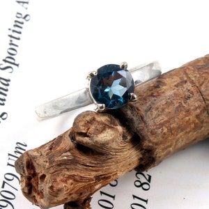 Promise  London Blue Topaz Ring -Gemstone Ring-925 Sterling Silver Ring- Gift for her