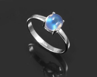 Promise Moonstone Ring for Girls -Gemstone Ring-925 Sterling Silver Ring/Gift for her-personalize name ring-gemestone jewellery-simple ring