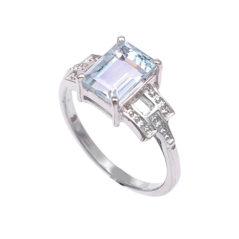 Natural Beautiful Aquamarine Ring Gemstone Ring-925 Sterling Silver Ring
