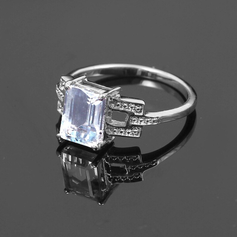 Natural Beautiful Aquamarine Ring Gemstone Ring-925 Sterling Silver Ring