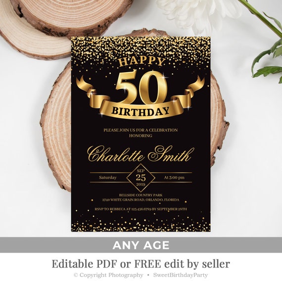 Create Own 50th Birthday Invitations Free Templates 50th