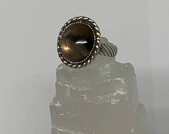 Cat Eye Silver Ring - Size 5.5