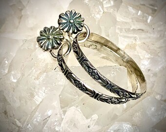 Flowery Sterling Hoops