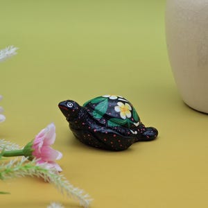 Turtle Statue Resin-turtle ornaments figurine statues & sculptures-hand-Painted turtle resin sculpture-Gift for Friends-Black