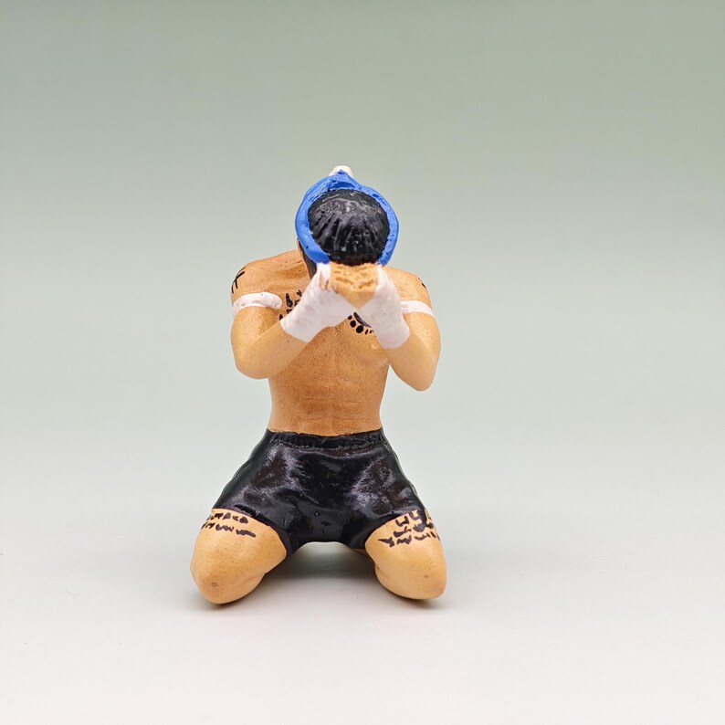 Blue Muay Thai Statue - Made of Resin image 5