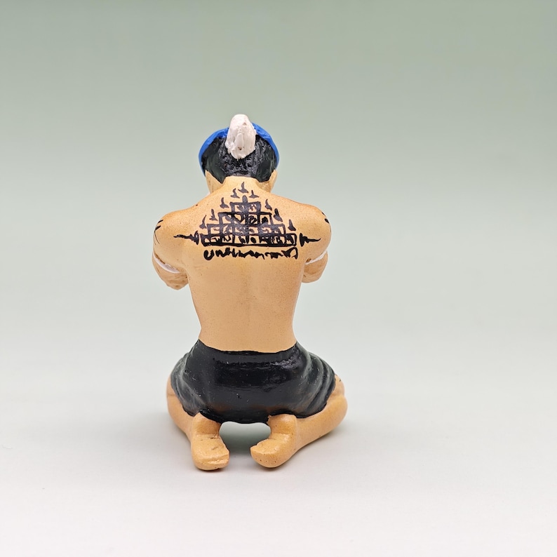 Blue Muay Thai Statue - Made of Resin image 6