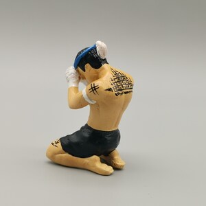 Statue de boxeur muay thaï : finition bronze en résine, décoration pour salle de sport à domicile - Canada
