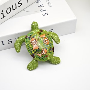 Sea Turtle Ornament-Stunning Turtle Statue-Turtle Sculpture-Resin sea turtle-Small resin turtle figurine-Handmade Decor-Nemo fish pattern