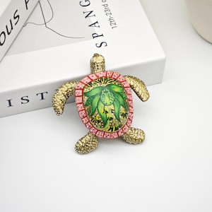 Sea Turtle-Gold Turtle Sculpture-Resin sea turtle-Small resin turtle figurine-Handmade Decor