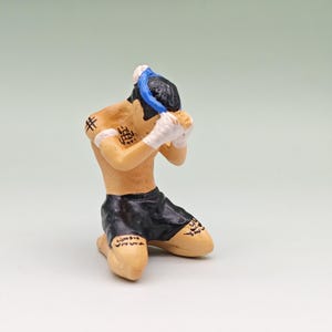 Blue Muay Thai Statue - Made of Resin image 2