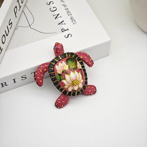 Resin Turtle Statue: Lotus Flower Figurine, Symbol of Longevity