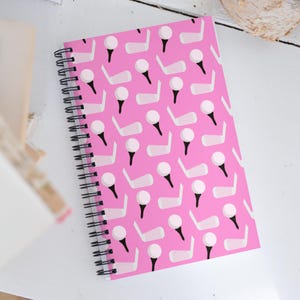 Golf Pattern (Pink) Spiral notebook