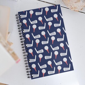 Golfpatroon (blauw/rood) spiraalvormig notitieboek