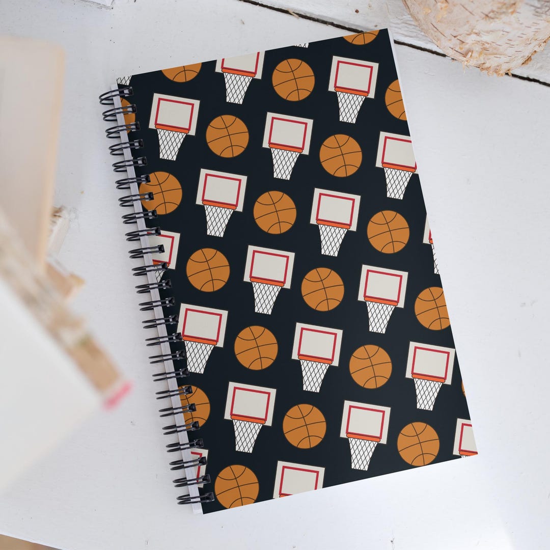 Basketball Pattern (black) Spiral Notebook - Etsy