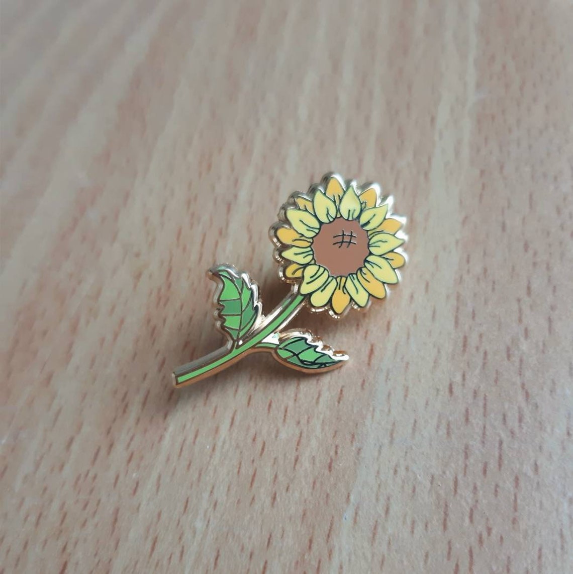 Sunflower Enamel Pin Sunflower Pin Flower Pin Plant Pin Etsy