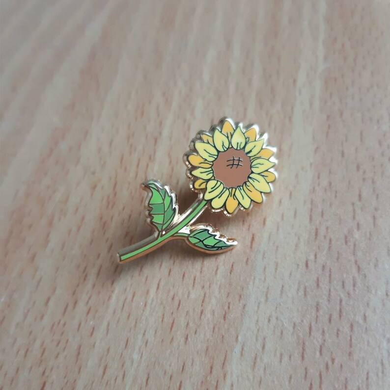 Sunflower Enamel Pin Sunflower Pin Flower Pin Plant Pin Etsy
