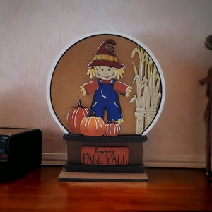 Scarecrow decoration, Fall decoration, fall harvest, Happy Fall Ya'll, fall interchangeable, scarecrow, fall