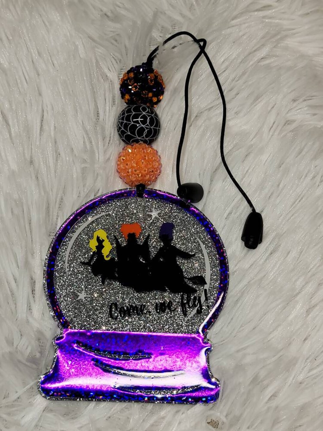 Beaded Rearview Mirror Charm, Rear View Mirror Hanger, Hocus Pocus ...