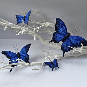 4 fausses plumes artificielles réalistes grande bleu Morpho empereur papillon papillons artisanat embellissement déguisement maison décoration choix