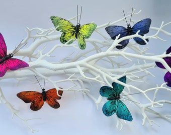 12 Fake Artificial Realistic Feather Emperor Butterfly Butterflies Craft  Embellishment Home Decoration 