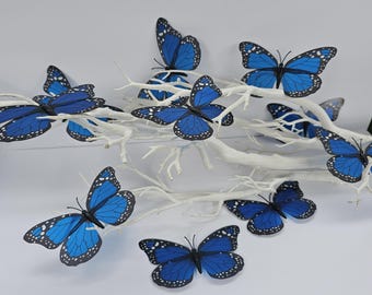 Adornos de mariposa Morpho azul: manualidades, disfraces y decoración del hogar (juego de 10)