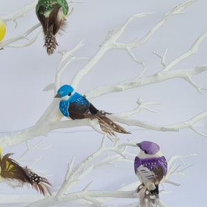 6 Colourful Rainbow Artificial Fake Feather Craft Birds Hair Flower Cake Bird Ornament Decoration Topper image 9