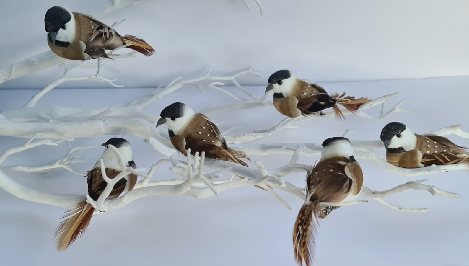 6 Artificial Woodland Natural Feather Garden Foam Birds Flower Etsy