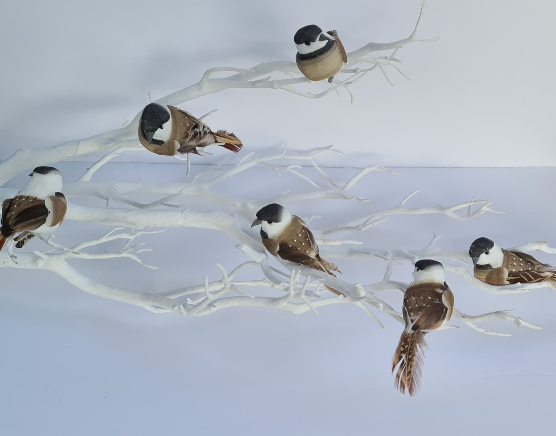 6 Artificial Woodland Natural Feather Garden Foam Birds Flower Etsy
