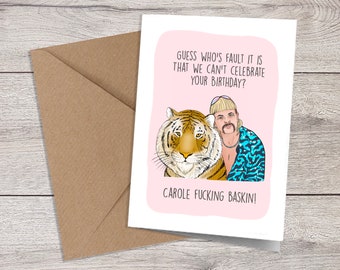 Tiger Birthday Card Etsy