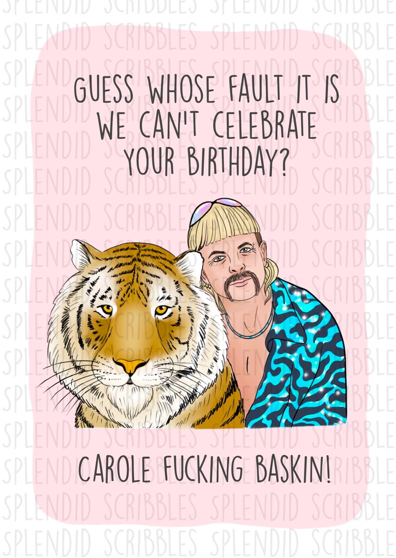 Joe exotic A6 greeting card birthday card funny card funny | Etsy