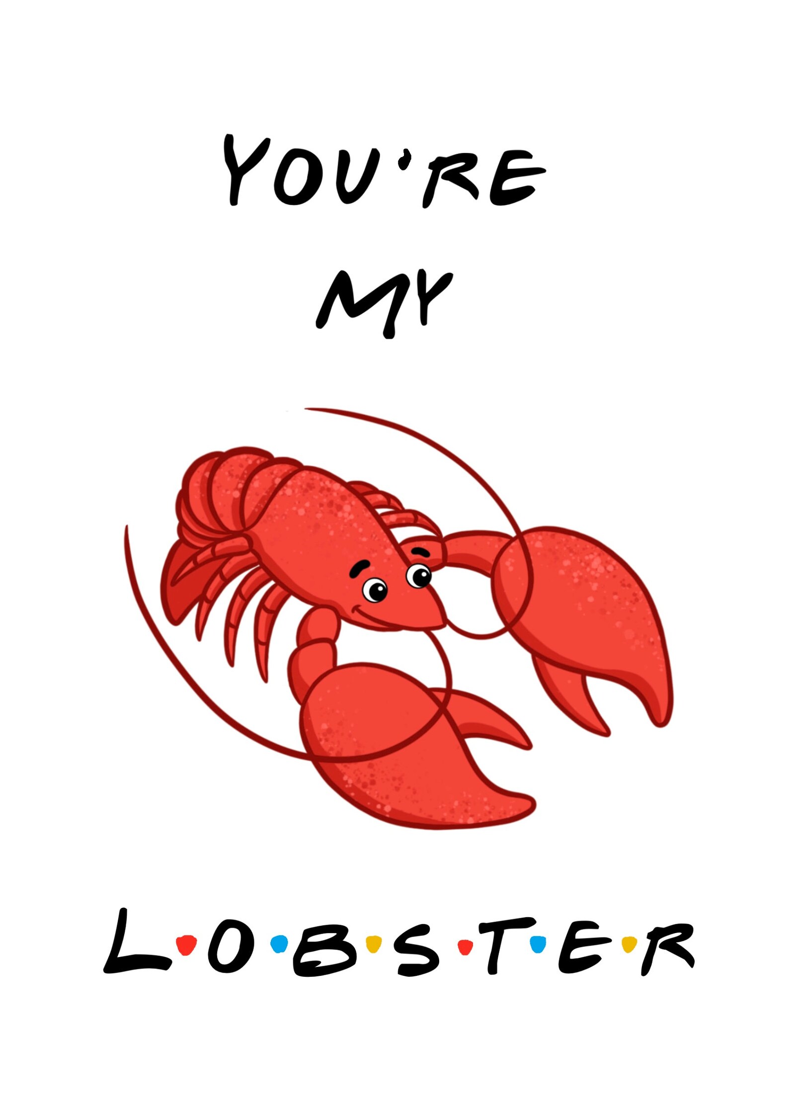 Friends Lobster A6 greeting card valentines card love Etsy