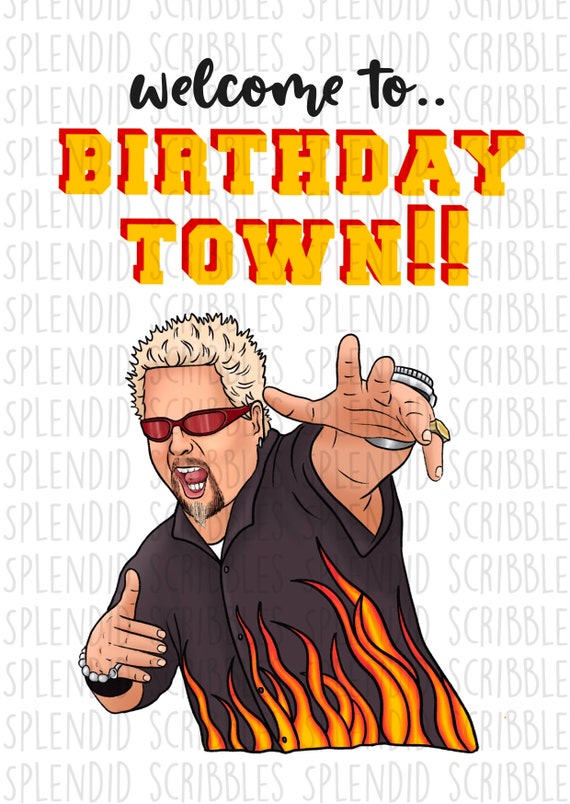 Guy Fieri A6 Greeting Card Birthday Card Funny Birthday Etsy