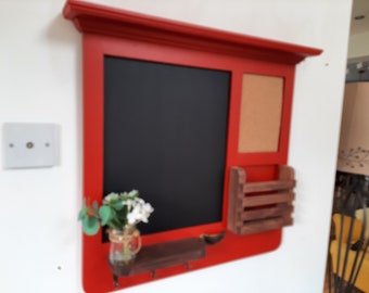 Homestead Range - 'The Hall' Red Custom Built Chalkboard, kitchen Message Board, Kitchen Organiser, Message Board, Notice Board