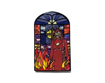 Carrie Stained Glass Enamel Pin - Dark