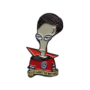 Roger Gainst The Machine soft enamel pin
